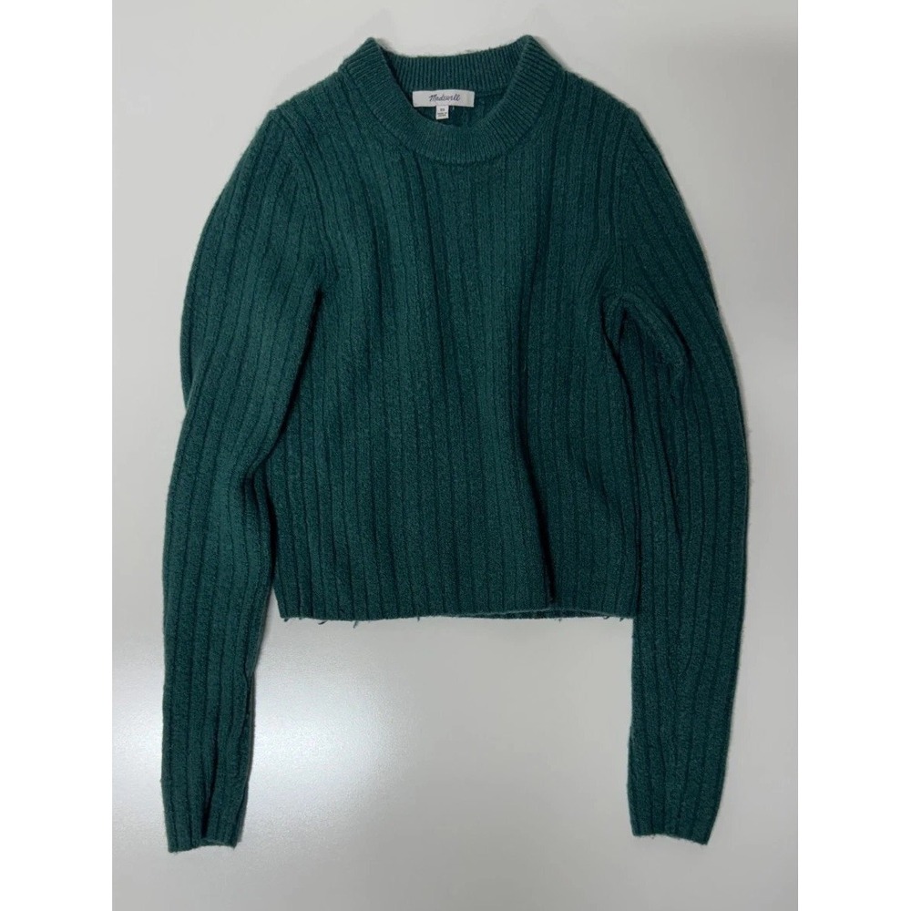 Madewell Green Knit Crew Neck Sweater Womens XS Long Sleeve Pullover